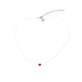 Crystal Choker Necklace Oil Heart Charms Invisible Fish Line Women Jewelry Gift