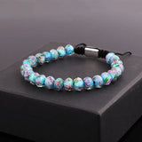 Handmade Glass Rose Flower Bead Bracelet for Women