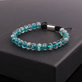 Handmade Glass Rose Flower Bead Bracelet for Women