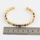 Heart CZ Crystal Rainbow Bangle Wedding Jewelry