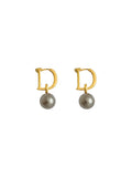 Vintage French Style D Earrings with Pearl Beads