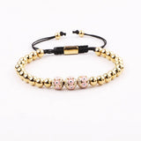 Enamel Evil Eye Ball Charm Beaded Macrame Lucky Bracelet JBS12341