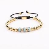 Enamel Evil Eye Ball Charm Beaded Macrame Lucky Bracelet JBS12341