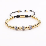 Enamel Evil Eye Ball Charm Beaded Macrame Lucky Bracelet JBS12341