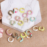 Boho Enamel Small Hoop Earrings Multicolor Geometric Circle Wedding Jewelry