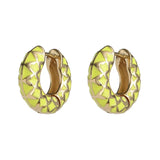 Boho Enamel Small Hoop Earrings Multicolor Geometric Circle Wedding Jewelry