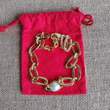 Electroplating 925 Silver Pearl Chains Necklace 14 K Jewelry Gift