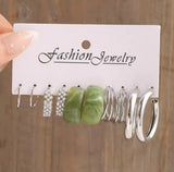 Exaggerated Pearl Twist Big Hoop Earrings Set