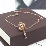 Chinese Element Bead Fu Character Gourd Anklets Titanium Steel Rose Jewelry