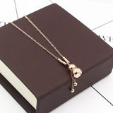 Chinese Element Bead Fu Character Gourd Anklets Titanium Steel Rose Jewelry