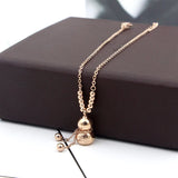 Chinese Element Bead Fu Character Gourd Anklets Titanium Steel Rose Jewelry