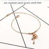 Chinese Element Bead Fu Character Gourd Anklets Titanium Steel Rose Jewelry