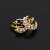 Vintage Pearl Clip-On Hoop Earrings for Women