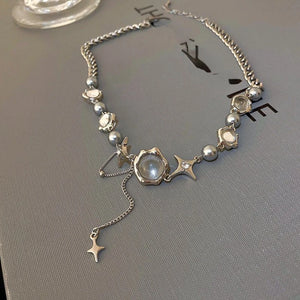 Geometric Crystal Chains Choker Necklace for Women Wedding