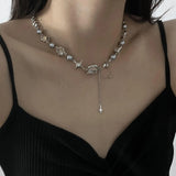Geometric Crystal Chains Choker Necklace for Women Wedding