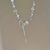 Geometric Crystal Chains Choker Necklace for Women Wedding