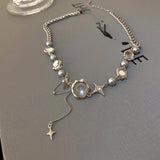 Geometric Crystal Chains Choker Necklace for Women Wedding