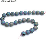 8mm Druzy Agate Stone Loose Beads Titanium Jewelry Making