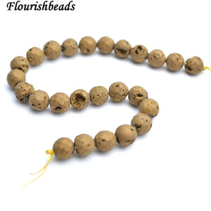 8mm Druzy Agate Stone Loose Beads Titanium Jewelry Making