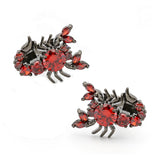 Crystal Scorpion Cuff Links Men's Brass Red