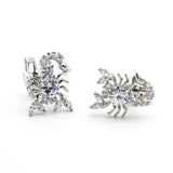 Crystal Scorpion Cuff Links Men's Brass Red