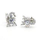 Crystal Scorpion Cuff Links Men's Brass Red
