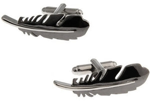 Copper Feather Enamel Cuff Links for Men