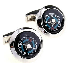 Copper Compass Enamel Cuff Links for Men