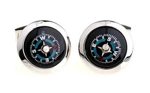 Copper Compass Enamel Cuff Links for Men