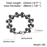Stainless Steel Chain Bracelet with Claw Clasp for Women Men