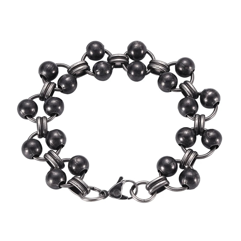 Stainless Steel Chain Bracelet with Claw Clasp for Women Men