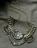 Glass Square Pendant Collar Necklace