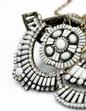 Glass Square Pendant Collar Necklace