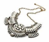 Glass Square Pendant Collar Necklace