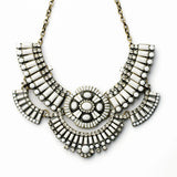 Glass Square Pendant Collar Necklace