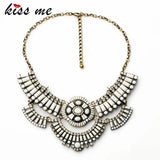 Glass Square Pendant Collar Necklace