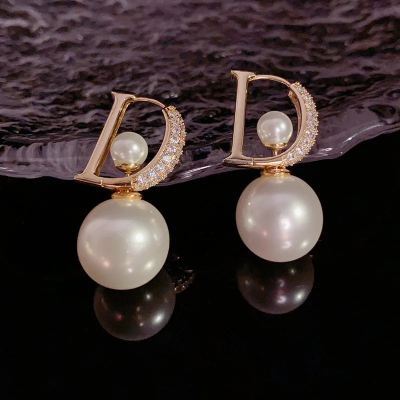 Zircon Pearl Earrings for Women - Holiday Party Daily Accessories