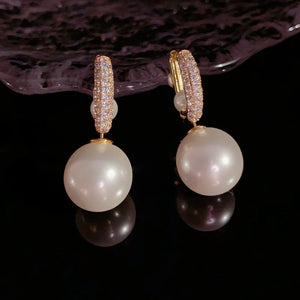 Zircon Pearl Earrings for Women - Holiday Party Daily Accessories