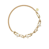 Punk Heart Crystal Chains Choker Necklace for Women