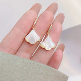 Shell Women Earring Charm 14K Real Drop Earrings Bijoux Jewelry Gift