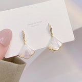 Shell Women Earring Charm 14K Real Drop Earrings Bijoux Jewelry Gift