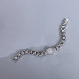 Stainless Steel Link Chain Bracelet Roman Number Shell Bangle