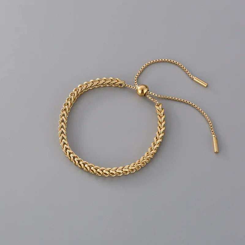 Stainless Steel Link Chain Bracelets for Women Men Hip-hop Rock