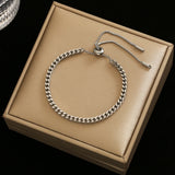 Stainless Steel Link Chain Bracelets for Women Men Hip-hop Rock
