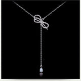 Two-Tone Necklace Chain Bow Necklaces