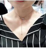 Two-Tone Necklace Chain Bow Necklaces