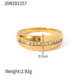 Clear CZ Wedding Ring for Women Stainless Steel Crystal Stackable Ring