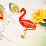 Flamingo Alloy Red Enamel Bird Brooches Women Men's Metal Animal Brooch