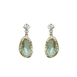 French Couples Jewelry Retro Lady Irregular Crystal Women Earrings
