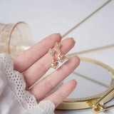 French Vintage Orange Water Droplets Drop Earrings Women Delicate Jewelry
